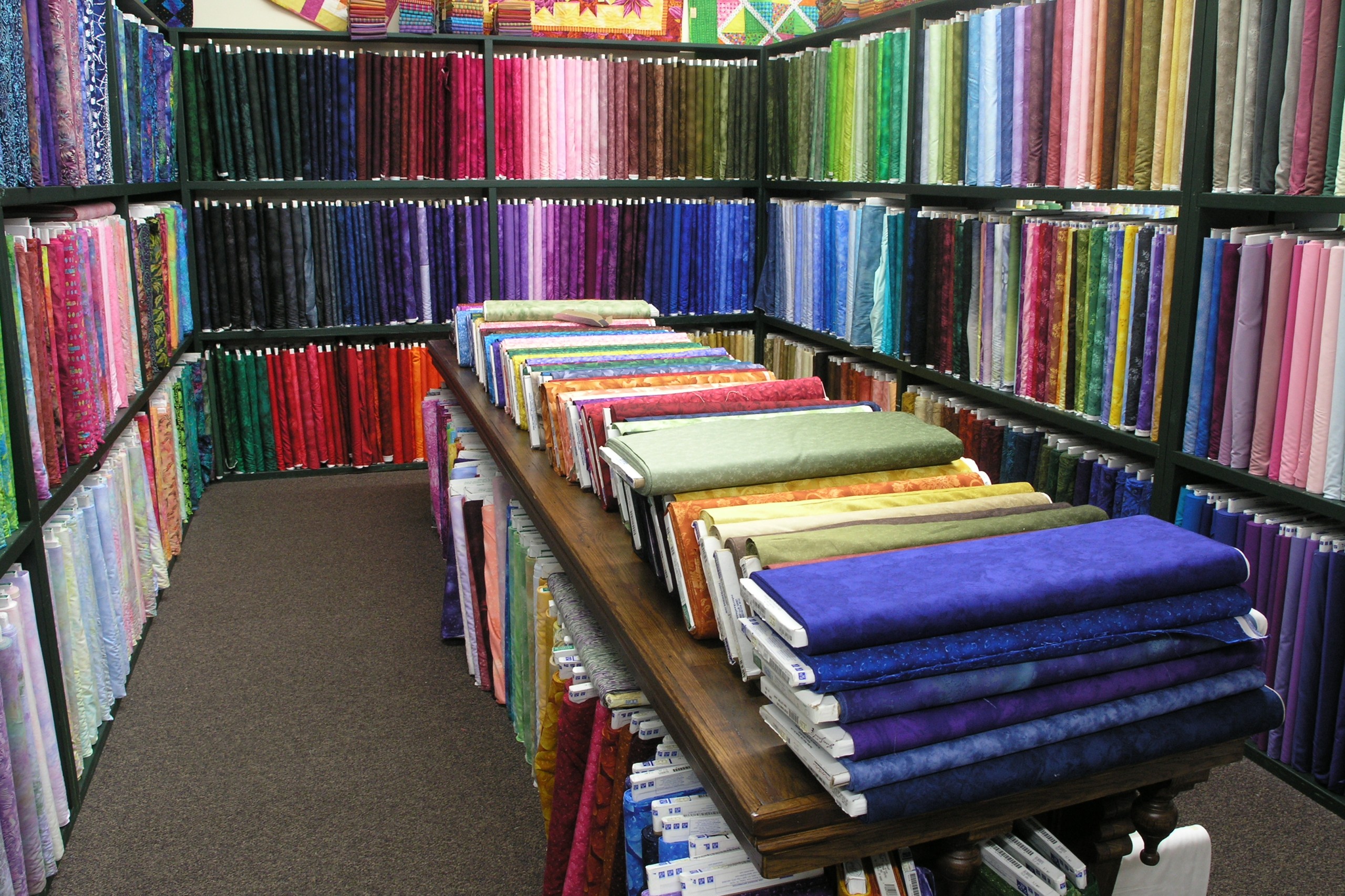 Lots of different colored fabric