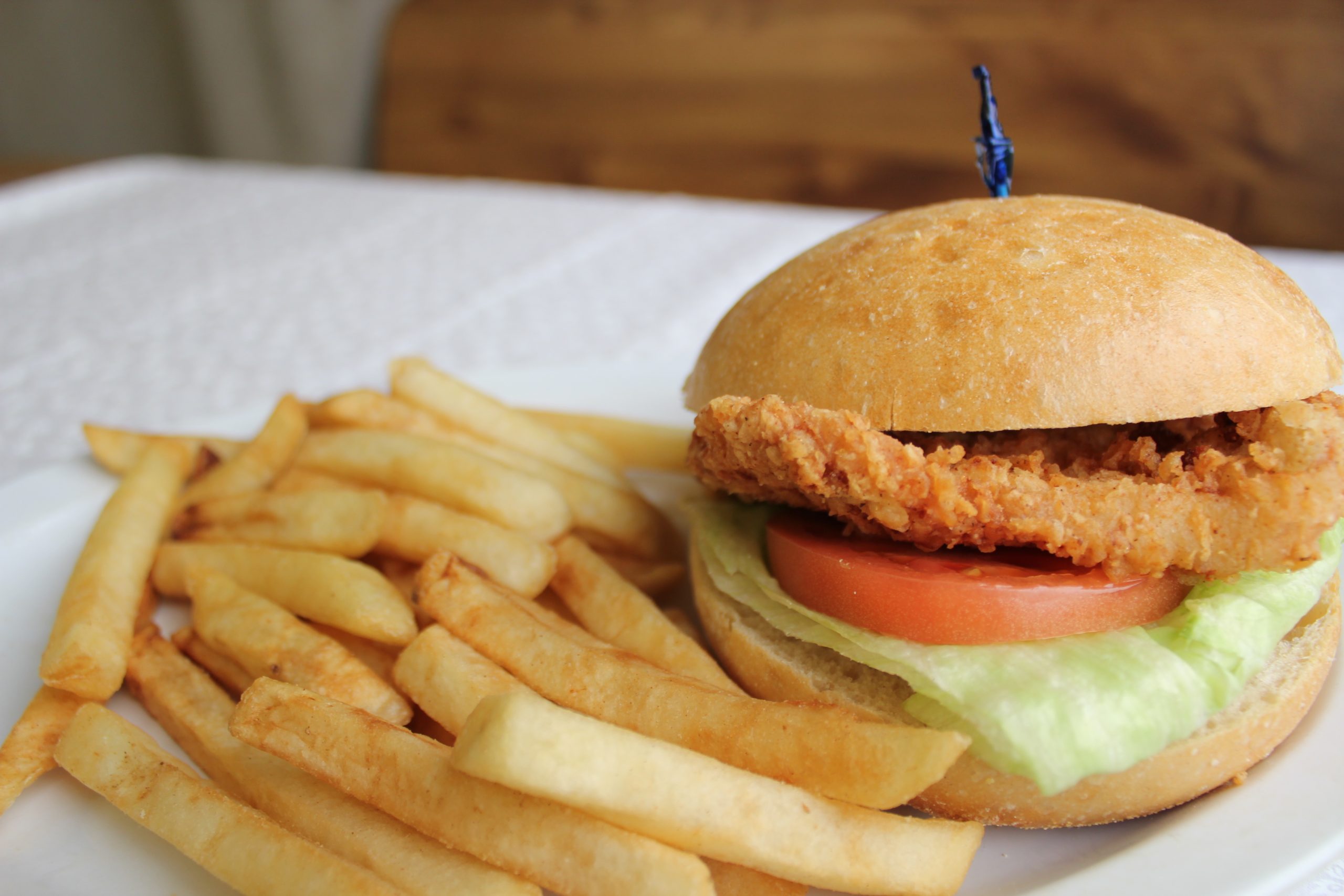 Breaded tenderloin on ciabatta