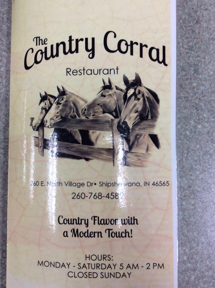 Country Corral Restaurant menu