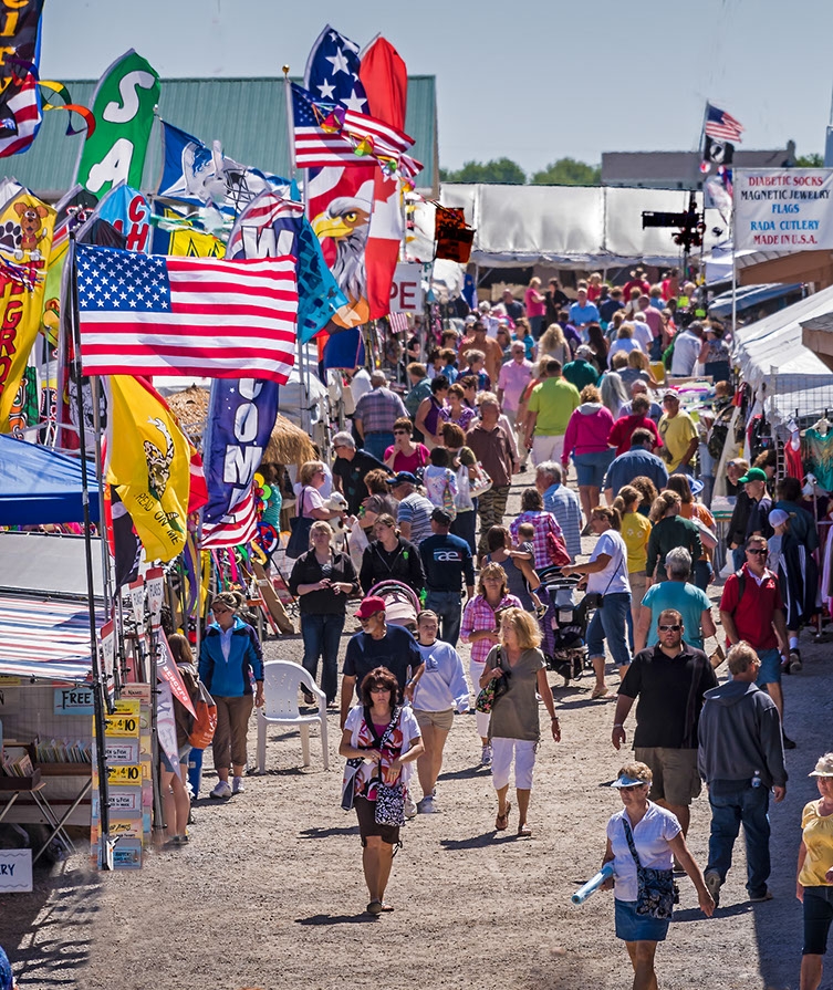 Crowd at flea market