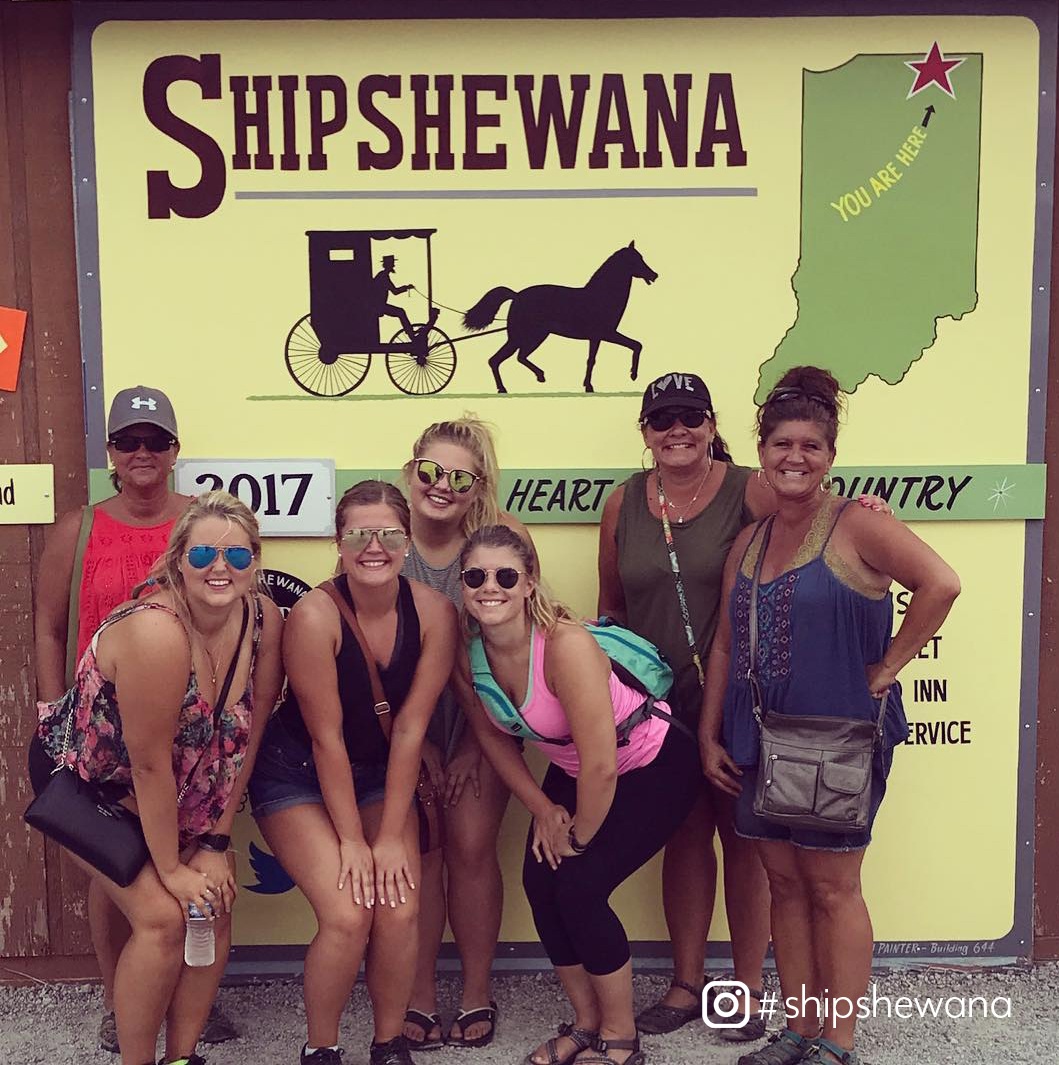 Group of people at the Shipshewana flea market
