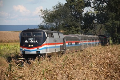 An Amtrak train