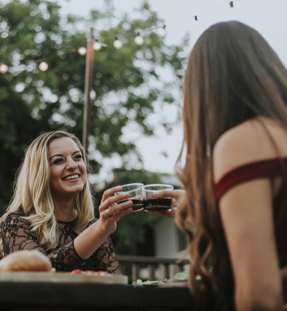 Women drinking cocktails