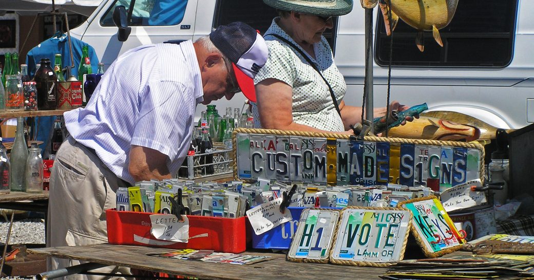 People at a flea market