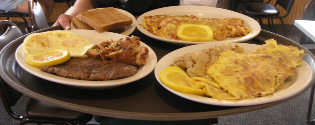 Plates of diner food