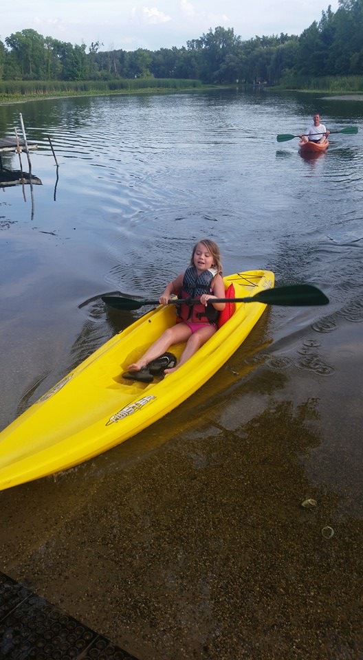 Child on kayak