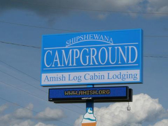 Shipshewana Campground sign