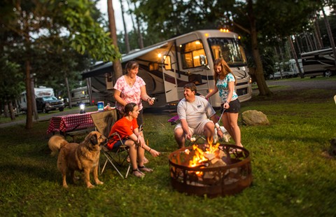 Campground with fire