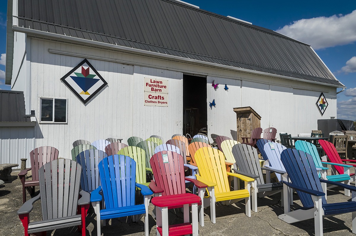 Multicolored lawn chairs