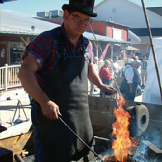 Artisan using a fire