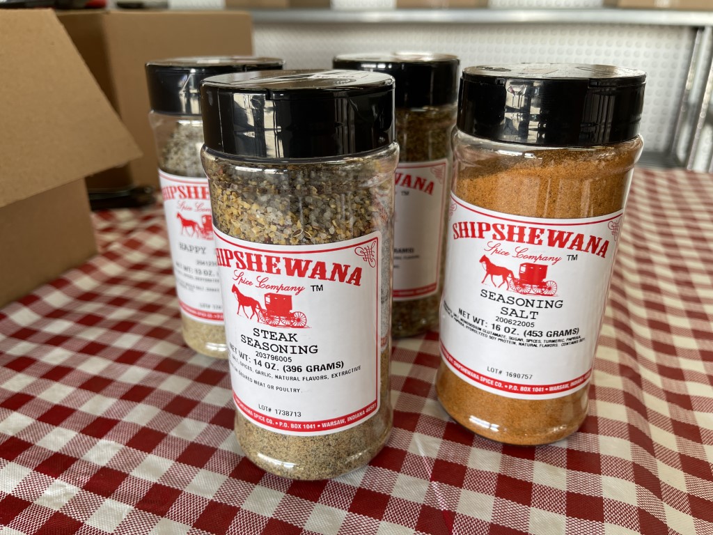 Homemade spices to purchase at the Shipshewana farmers market