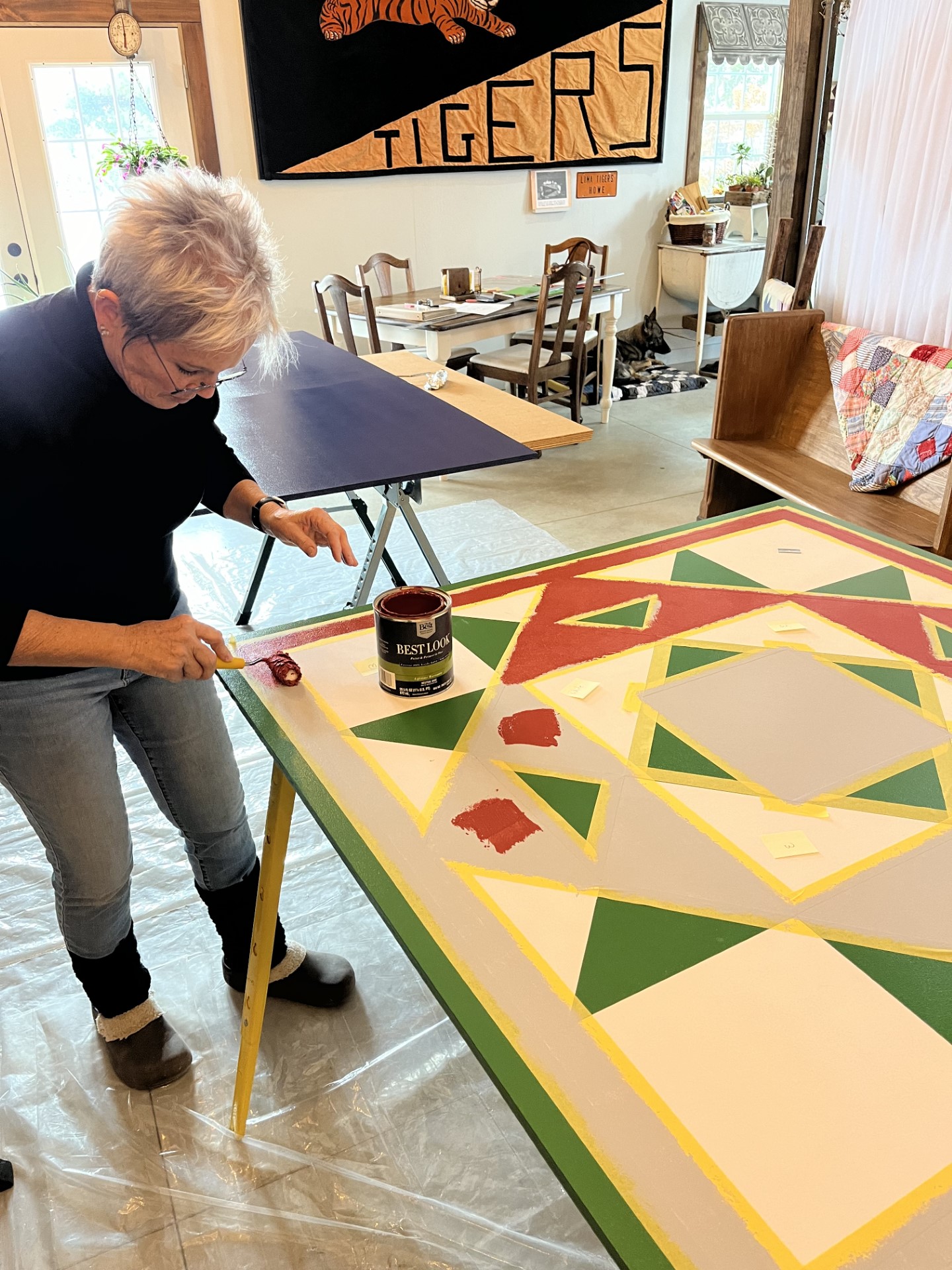 Karen W. creating a barn quilt