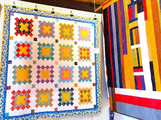 Quilts hanging