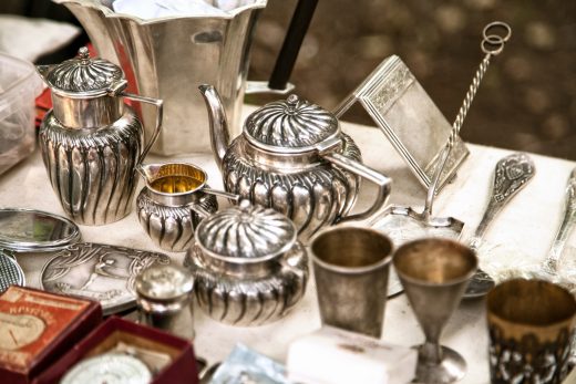 Antique silver teapots