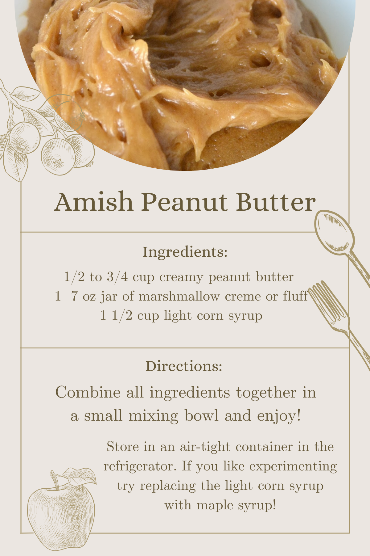 Amish PB recipe card