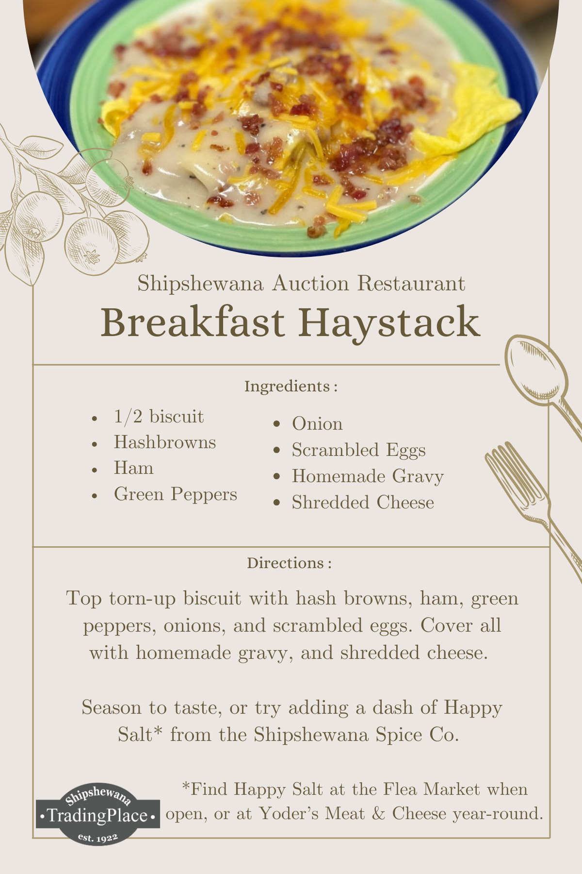 Breakfast Haystack recipe card