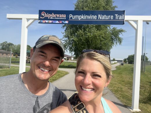 Young couple taking a selfie on the Pumpkinvine Nature Trail